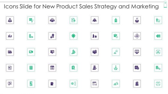 Icons Slide For New Product Sales Strategy And Marketing Slides PDF