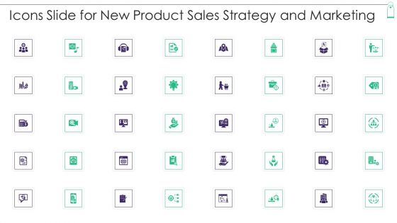 Icons Slide For New Product Sales Strategy And Marketing Slides PDF