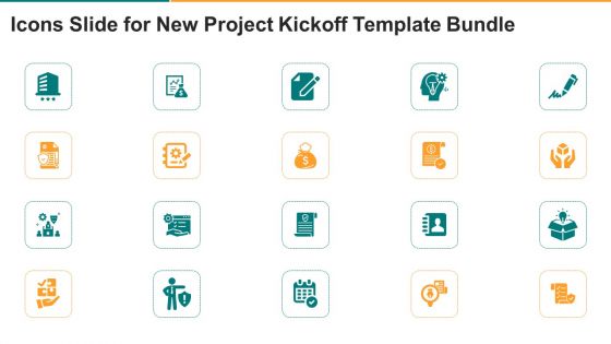 Icons Slide For New Project Kickoff Template Bundle Inspiration PDF