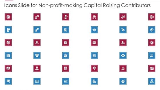 Icons Slide For Non Profit Making Capital Raising Contributors Information PDF