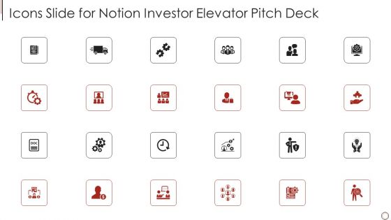 Icons Slide For Notion Investor Elevator Pitch Deck Guidelines PDF