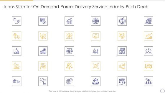 Icons Slide For On Demand Parcel Delivery Service Industry Pitch Deck Ideas PDF