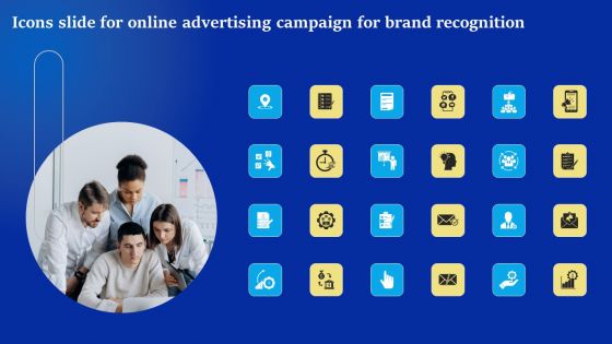 Icons Slide For Online Advertising Campaign For Brand Portrait PDF