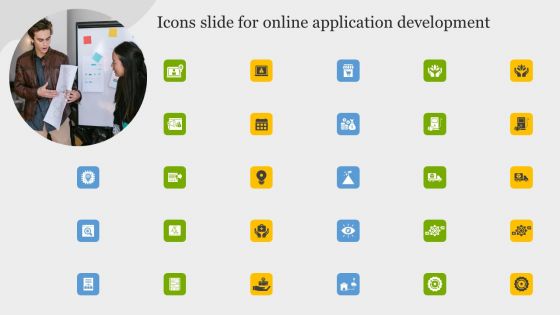 Icons Slide For Online Application Development Elements PDF