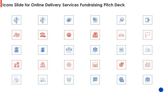 Icons Slide For Online Delivery Services Fundraising Pitch Deck Professional PDF