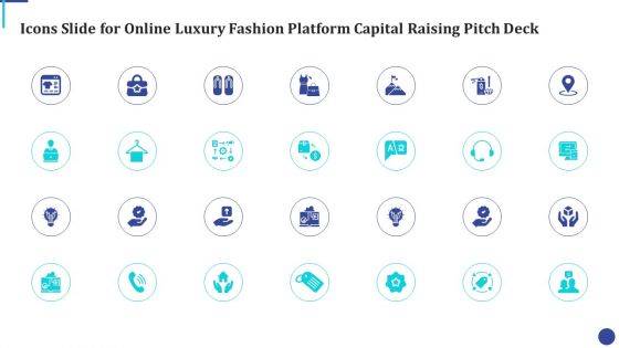 Icons Slide For Online Luxury Fashion Platform Capital Raising Pitch Deck Rules PDF