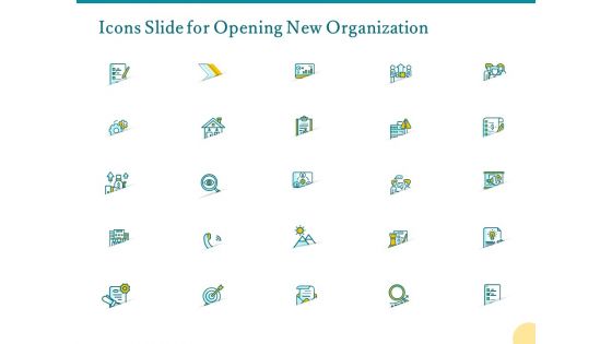 Icons Slide For Opening New Organization Ppt PowerPoint Presentation Infographic Template Samples PDF