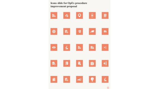 Icons Slide For Opex Procedure Improvement Proposal One Pager Sample Example Document Icons Slide For Opex Procedure Improvement Proposal One Pager Sample Example Document