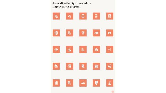 Icons Slide For Opex Procedure Improvement Proposal One Pager Sample Example Document