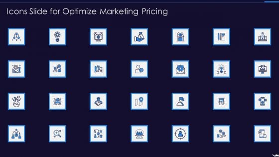 Icons Slide For Optimize Marketing Pricing Graphics PDF