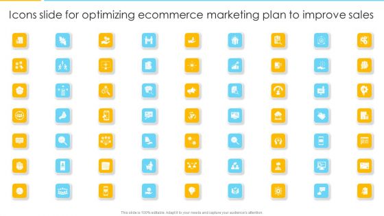 Icons Slide For Optimizing Ecommerce Marketing Plan To Improve Sales Professional PDF