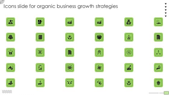 Icons Slide For Organic Business Growth Strategies Clipart PDF