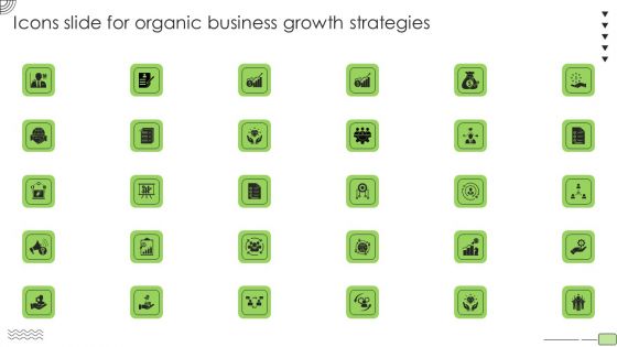 Icons Slide For Organic Business Growth Strategies Clipart PDF