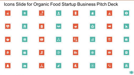 Icons Slide For Organic Food Startup Business Pitch Deck Clipart PDF