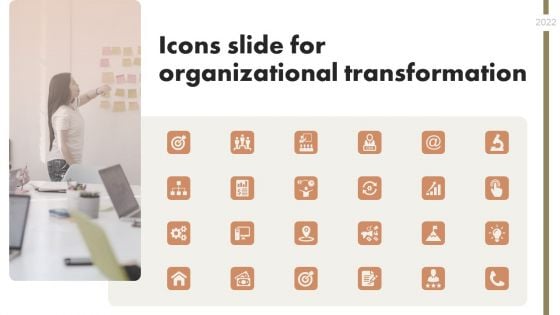 Icons Slide For Organizational Transformation Structure PDF