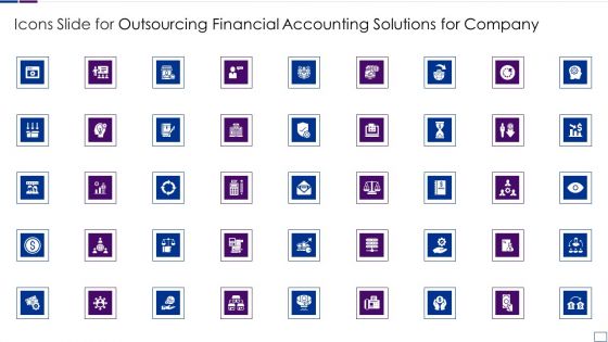 Icons Slide For Outsourcing Financial Accounting Solutions For Company Information PDF