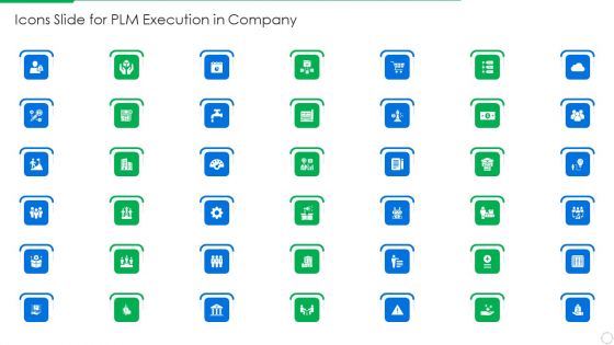 Icons Slide For PLM Execution In Company Guidelines PDF