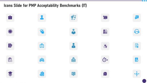Icons Slide For PMP Acceptability Benchmarks IT Template PDF