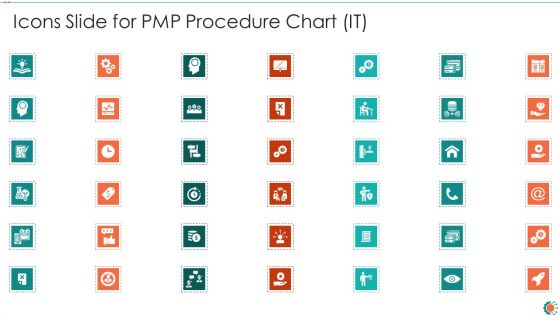 Icons Slide For PMP Procedure Chart IT Ppt Infographic Template Visual Aids PDF