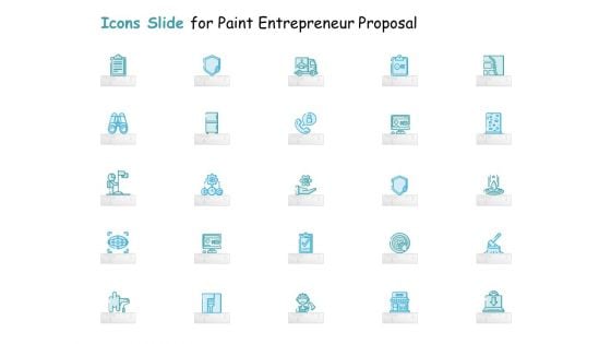 Icons Slide For Paint Entrepreneur Proposal Ppt Infographic Template Templates PDF