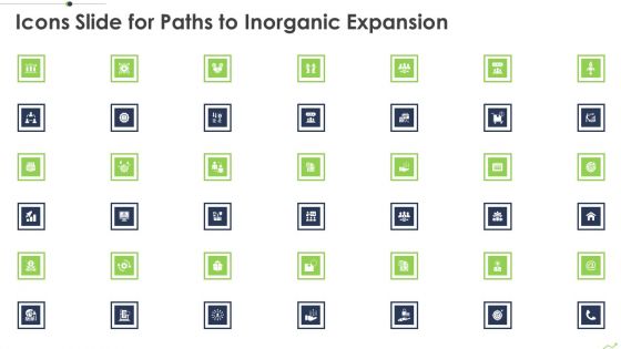 Icons Slide For Paths To Inorganic Expansion Ppt Layouts Clipart Images PDF