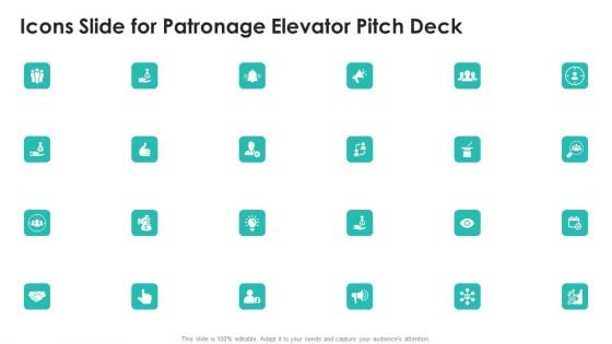 Icons Slide For Patronage Elevator Pitch Deck Template PDF