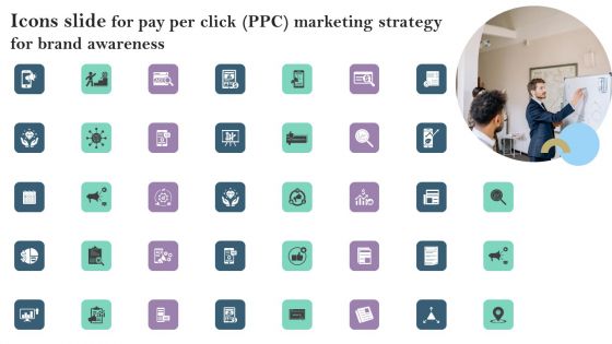 Icons Slide For Pay Per Click PPC Marketing Strategy For Brand Awareness Ppt PowerPoint Presentation File Gallery PDF