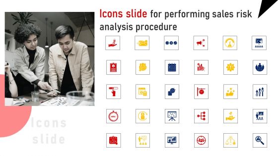 Icons Slide For Performing Sales Risk Analysis Procedure Information PDF