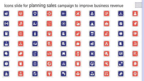 Icons Slide For Planning Sales Campaign To Improve Business Revenue Microsoft PDF