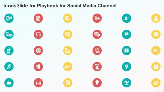 Icons Slide For Playbook For Social Media Channel Microsoft PDF