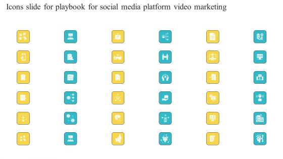 Icons Slide For Playbook For Social Media Platform Video Marketing Background PDF