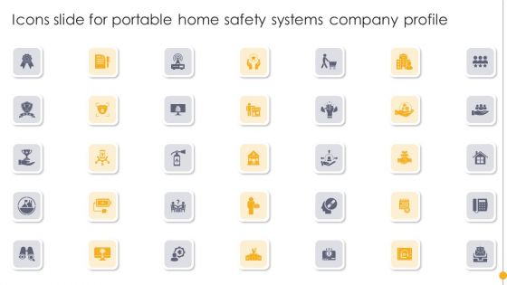 Icons Slide For Portable Home Safety Systems Company Profile Ideas PDF