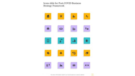 Icons Slide For Post COVID Business Strategy Framework One Pager Sample Example Document Icons Slide For Post COVID Business Strategy Framework One Pager Sample Example Document