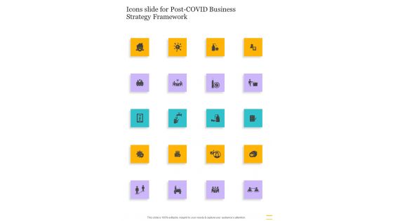 Icons Slide For Post COVID Business Strategy Framework One Pager Sample Example Document