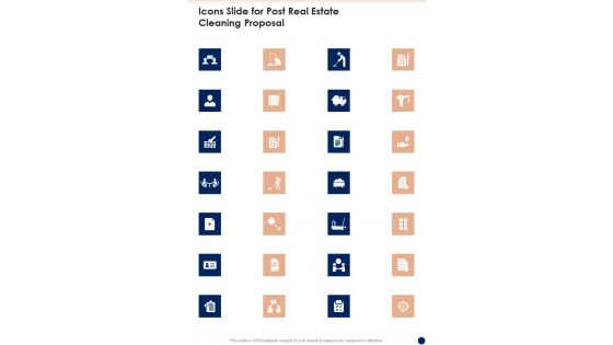 Icons Slide For Post Real Estate Cleaning Proposal One Pager Sample Example Document Icons Slide For Post Real Estate Cleaning Proposal One Pager Sample Example Document