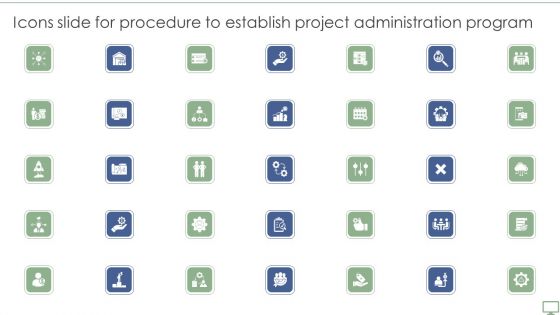 Icons Slide For Procedure To Establish Project Administration Program Graphics PDF