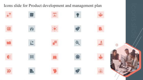 Icons Slide For Product Development And Management Plan Structure PDF