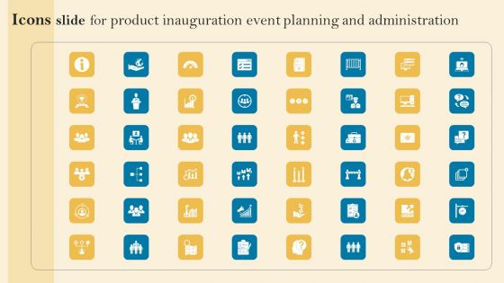 Icons Slide For Product Inauguration Event Planning And Administration Template PDF