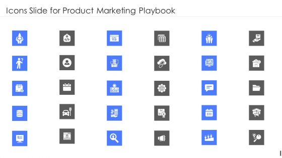 Icons Slide For Product Marketing Playbook Topics PDF