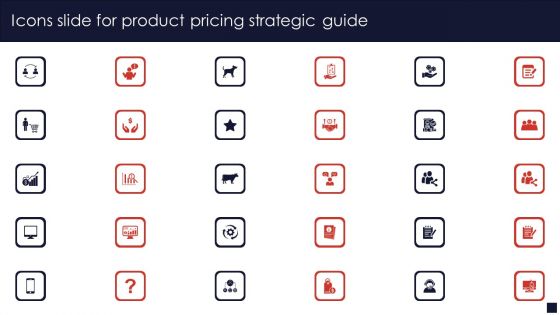 Icons Slide For Product Pricing Strategic Guide Designs PDF