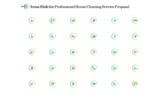 Icons Slide For Professional House Cleaning Service Proposal Themes PDF