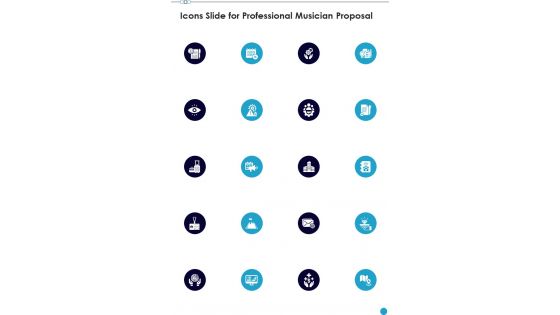 Icons Slide For Professional Musician Proposal One Pager Sample Example Document