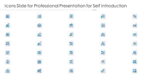 Icons Slide For Professional Presentation For Self Introduction Diagrams PDF