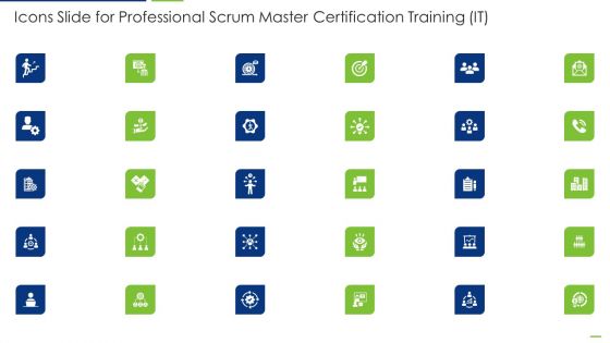 Icons Slide For Professional Scrum Master Certification Training IT Formats PDF