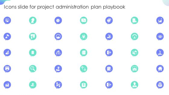 Icons Slide For Project Administration Plan Playbook Designs PDF