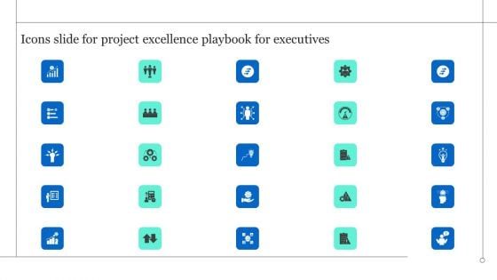 Icons Slide For Project Excellence Playbook For Executives Clipart PDF