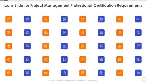 Icons Slide For Project Management Professional Certification Requirements Microsoft PDF