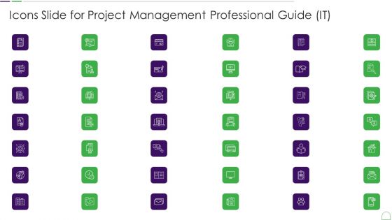 Icons Slide For Project Management Professional Guide IT Template PDF