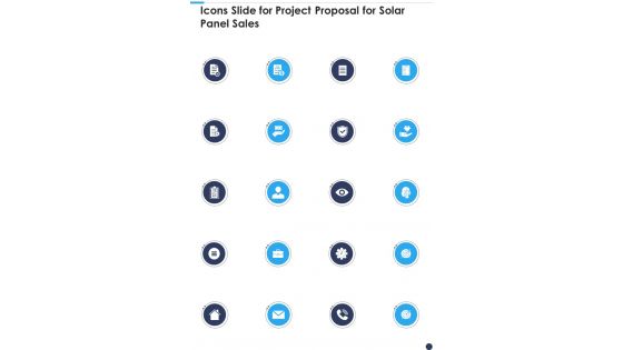 Icons Slide For Project Proposal For Solar Panel Sales One Pager Sample Example Document Icons Slide For Project Proposal For Solar Panel Sales One Pager Sample Example Document