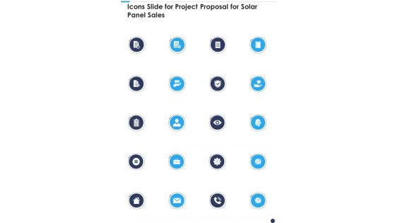 Icons Slide For Project Proposal For Solar Panel Sales One Pager Sample Example Document